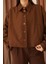 Kadın Kahverengi Kısa Oversize Trençkot 4