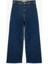Yüksek Bel Düğmeli Geniş Kısa Paça Jean Pantolon - Culotte Jeans 1
