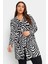 Büyük Beden Soyut Desenli Uzun Kesim Uzun Kollu Gömlek 302995 1