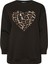 Büyük Beden Uzun Kollu Bisiklet Yaka Leopar Kalp Baskılı Sweatshirt 303752 6