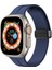 Apple Watch 11 (46MM) Uyumlu Metal Tokalı Silikon Kordon-84 Lacivert 1