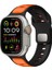 Apple Watch Ultra (49MM) Uyumlu Yeni Tasarım Silikon KORDON-135 Siyah-Turuncu 2