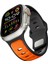 Apple Watch Ultra (49MM) Uyumlu Yeni Tasarım Silikon KORDON-135 Siyah-Turuncu 4