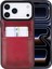 , Apple iPhone 17 Pro Max Için, Hakiki Deri, El Yapımı Kartlıklı Kılıf, Iç Yüzeyi Kadife, Gölgeli Kırmızı 1