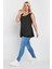 Büyük Beden Yuvarlak Yaka Kolsuz Zımba Detaylı Bluz 321831 4