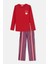 Kırmızı Kadın Uzun Kollu Pijama Tk. 1