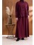 Fırfır Detaylı Gömlek Yaka Etekli Takım - Bordo 1