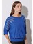 Bisiklet Yaka Yarım Kollu Taş Işlemeli Beli Lastikli Bluz 110694 1