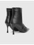 Ketita Hakiki Deri Siyah Kadın Topuklu Bot 4