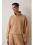 Açık Kahverengi Modal Dik Fermuar Yaka Sweatshirt 1