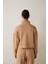Açık Kahverengi Modal Dik Fermuar Yaka Sweatshirt 6