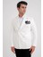 C 646 Ceket Slim Ekru Casual 4