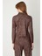 Batik Desenli Beli Büzgülü Hırka Kahve 66511 3