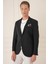 Comfort Fit Çift Yırtmaç Fleto Cep Esnek Pamuk Casual Siyah Ceket C 675 9