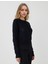 Siyah %100 Pamuk Yuvarlak Yaka Triko Hırka 4