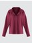 Bordo Uzun Kollu Kapüşonlu Örme Sweatshirt 6