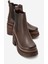 Emma Kahverengi Cilt Kadın Platform Topuklu Bot 1