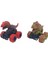 Sürtmeli Dinazor Arabalar 2'li - 12 cm - Triceratops & Stegosaurus (Lisinya) 1