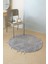 Travertine Yuvarlak Banyo Paspası %100 Pamuk 100X100 Gri 4