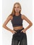 Fleur Fitilli Halter Yaka Antrasit Crop 4
