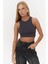 Fleur Fitilli Halter Yaka Antrasit Crop 5