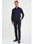 Slim Fit %100 Pamuk Non Iron Kumaş Klasik Lacivert Gömlek Gk 734 8