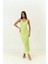 Olesya Askılı Neon Yeşil Maxi Boy Elbise 1
