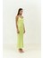 Olesya Askılı Neon Yeşil Maxi Boy Elbise 2