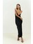 Olesya Askılı Siyah Maxi Boy Elbise 5