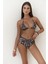 Tahmar Boncuk Detay Leopar Desen Bikini Üstü 2