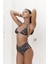 Tahmar Boncuk Detay Leopar Desen Bikini Üstü 3