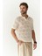 Leonard Erkek Düğme Detay Ekru Triko T-Shirt 1