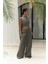 Moira Antrasit Keten Crop Pantolon Takım 1