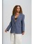 Solara Arkası Düğmeli Indigo Blazer 2