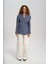 Solara Arkası Düğmeli Indigo Blazer 5