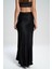 Muirnas Askı Detay Siyah Uzun Saten Etek 5