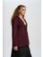Volda Yaka Detay Bordo Blazer 4