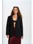 Volda Yaka Detay Siyah Blazer 2