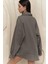 Charlotte Antrasit Oversize Keten Gömlek 4