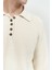 Vander Düğme Detay Ekru Erkek Triko Kazak 5