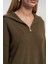 Lorna Fermuarlı Haki Triko Kazak 2