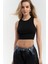 Fleur Fitilli Halter Yaka Siyah Crop 1