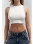 Fleur Fitilli Halter Yaka Beyaz Crop 2