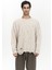 Vincent Yırtık Detay Bej Erkek Triko Kazak 2