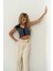 Venice Ters Kemer Detay Naturel Keten Pantolon 2