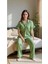 Yeşil Çiçekli Yaz Esintili Pijama Takımı 7345 3