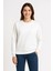 Üç Iplik Düz Bisiklet Yaka Sweatshirt - Beyaz 3