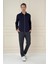 Slim Fit Fermuarlı Yan Cep Mevsimlik Casual Lacivert Mont mt 174 2