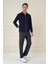 Slim Fit Fermuarlı Yan Cep Mevsimlik Casual Lacivert Mont mt 174 3