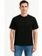 100% Pamuk Basic Fit Bisiklet Yaka Siyah Erkek T-Shirt - Alpha 1